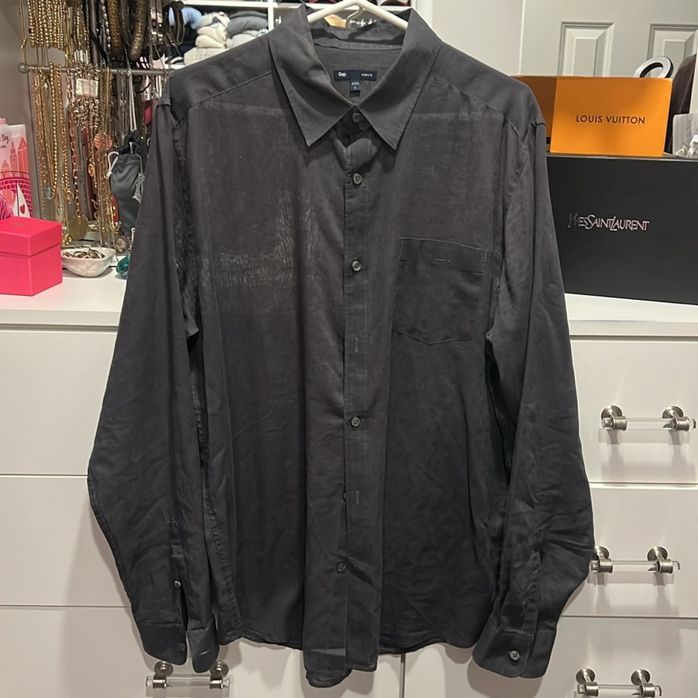 Gap Original Fit linen button down shirt, size L